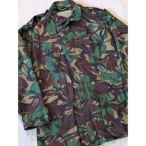 Vintage Combat Smock Woodland Camo Chore Jakcet British Military 80s 90s Cargo L